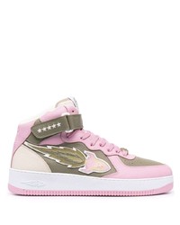Sneakers alte in pelle rosa di Enterprise Japan