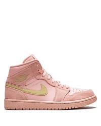 Sneakers alte in pelle rosa di Nike