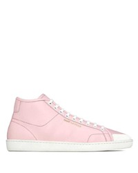 Sneakers alte in pelle rosa di Saint Laurent