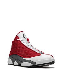 Sneakers alte in pelle rosse e bianche di Jordan