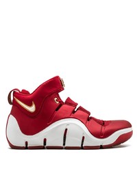 Sneakers alte in pelle rosse e bianche di Nike
