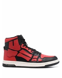 Sneakers alte in pelle rosse e nere di Amiri