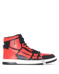 Sneakers alte in pelle rosse e nere di Amiri