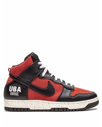 Sneakers alte in pelle rosse e nere di Nike