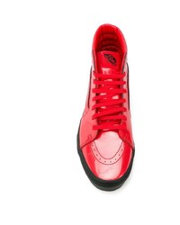 Sneakers alte in pelle rosse di Vans
