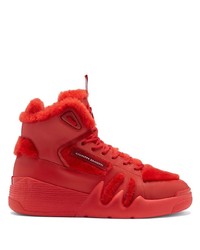Sneakers alte in pelle rosse di Giuseppe Zanotti
