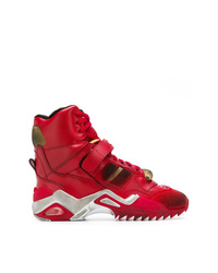 Sneakers alte in pelle rosse di Maison Margiela