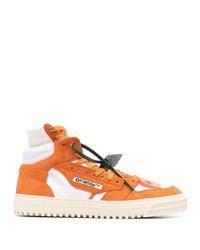 Sneakers alte in pelle scamosciata arancioni di Off-White