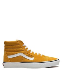 Sneakers alte in pelle scamosciata arancioni di Vans