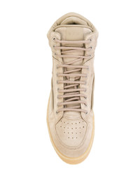 Sneakers alte in pelle scamosciata beige di Etq.