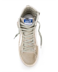 Sneakers alte in pelle scamosciata bianche di Golden Goose Deluxe Brand