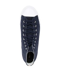 Sneakers alte in pelle scamosciata blu scuro di Paul Smith