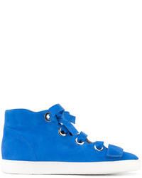 Sneakers alte in pelle scamosciata blu di Derek Lam