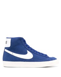 Sneakers alte in pelle scamosciata blu di Nike