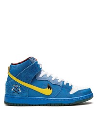 Sneakers alte in pelle scamosciata blu di Nike