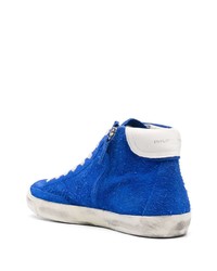 Sneakers alte in pelle scamosciata blu di Philippe Model Paris