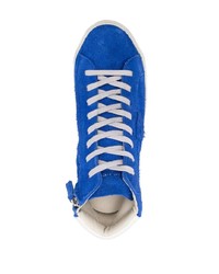 Sneakers alte in pelle scamosciata blu di Philippe Model Paris