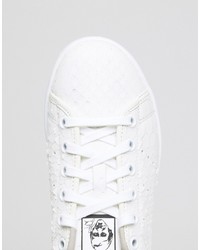 Sneakers alte in pelle scamosciata con stampa serpente bianche di adidas