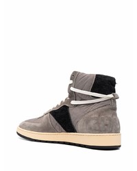 Sneakers alte in pelle scamosciata grigie di Rhude