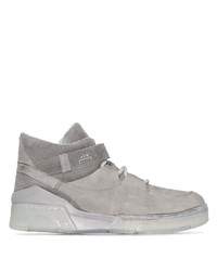 Sneakers alte in pelle scamosciata grigie di Converse