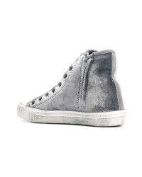 Sneakers alte in pelle scamosciata grigie di Philippe Model