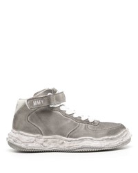 Sneakers alte in pelle scamosciata grigie di Maison Mihara Yasuhiro