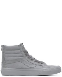 Sneakers alte in pelle scamosciata grigie di Vans