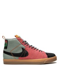 Sneakers alte in pelle scamosciata multicolori di Nike