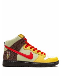 Sneakers alte in pelle scamosciata multicolori di Nike
