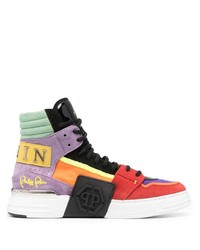 Sneakers alte in pelle scamosciata multicolori di Philipp Plein