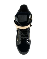 Sneakers alte in pelle scamosciata nere di Giuseppe Zanotti Design