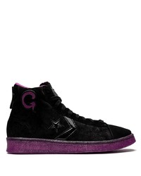 Sneakers alte in pelle scamosciata nere di Converse