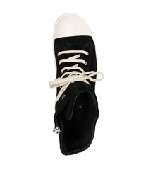 Sneakers alte in pelle scamosciata nere di Rick Owens