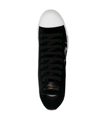 Sneakers alte in pelle scamosciata nere di Roberto Cavalli