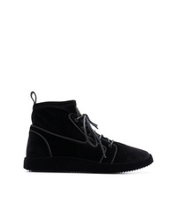 Sneakers alte in pelle scamosciata nere di Giuseppe Zanotti Design