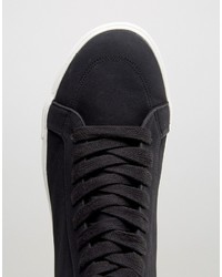 Sneakers alte in pelle scamosciata nere di Asos