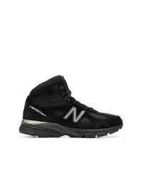 Sneakers alte in pelle scamosciata nere di New Balance