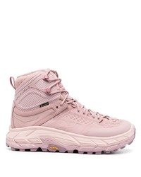 Sneakers alte in pelle scamosciata rosa di Hoka One One