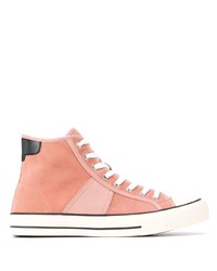 Sneakers alte in pelle scamosciata rosa di Sandro Paris