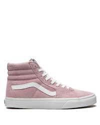 Sneakers alte in pelle scamosciata rosa di Vans