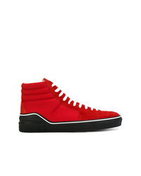 Sneakers alte in pelle scamosciata rosse di Givenchy