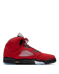 Sneakers alte in pelle scamosciata rosse di Jordan