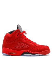 Sneakers alte in pelle scamosciata rosse di Jordan