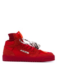 Sneakers alte in pelle scamosciata rosse di Off-White