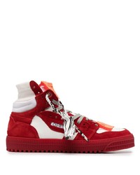 Sneakers alte in pelle scamosciata rosse di Off-White
