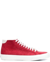 Sneakers alte in pelle scamosciata rosse di Vans