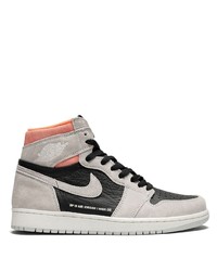 Sneakers alte in pelle scamosciata stampate grigie di Jordan