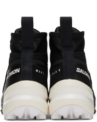 Sneakers alte in pelle scamosciata stampate nere di MM6 MAISON MARGIELA