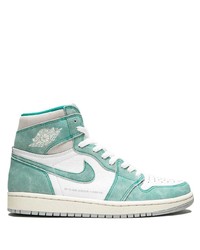Sneakers alte in pelle scamosciata verde menta di Jordan