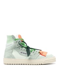 Sneakers alte in pelle scamosciata verde menta di Off-White